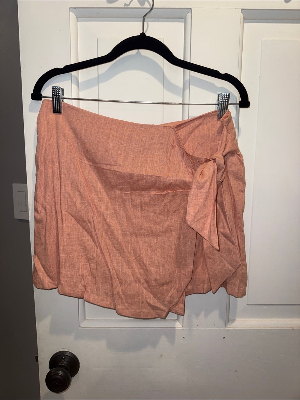 Tie-Waist Peach Mini Skort